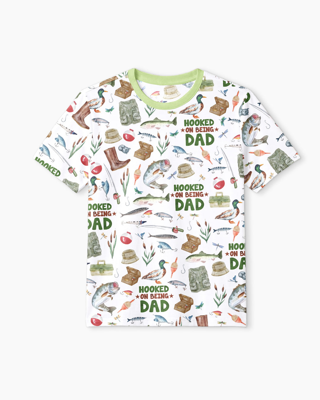 Hooked The Best Dad Daddy & Me Matching Bamboo Men Short Sleeve Short Pajama Set