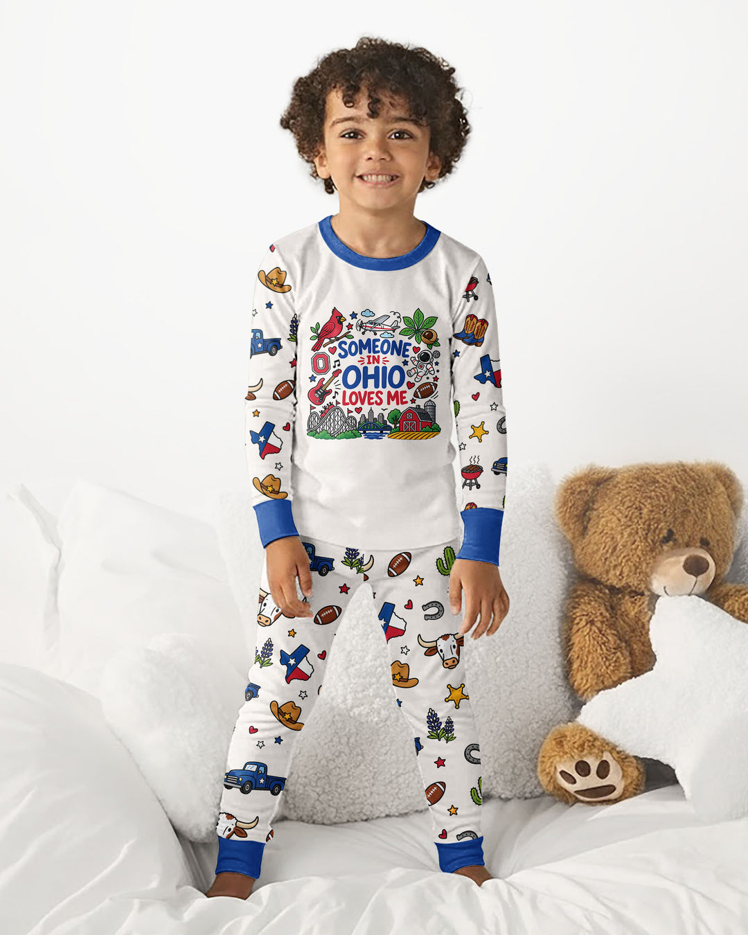 Someone in Ohio Loves Me Bamboo Two Piece Long Sleeve Pajama Set