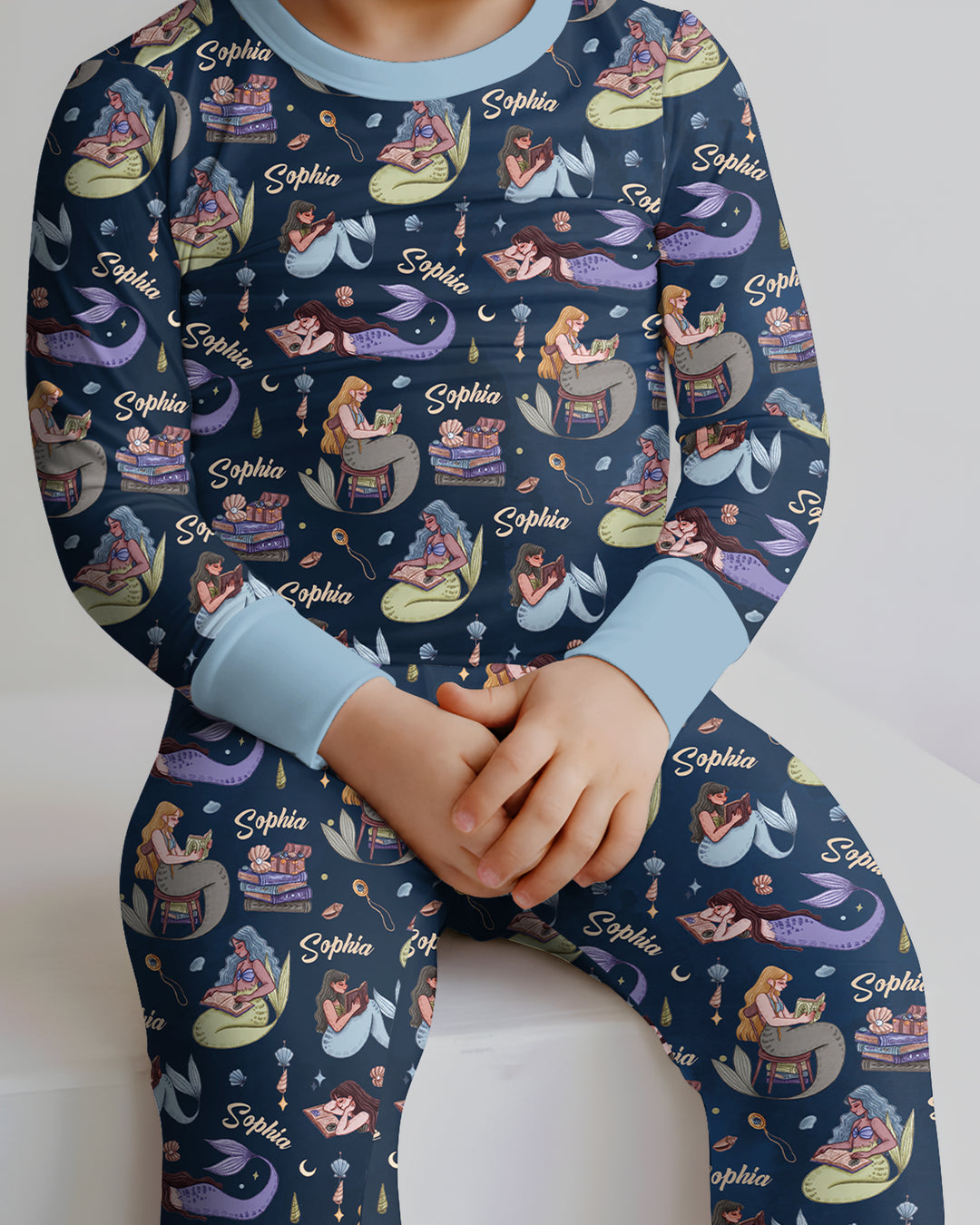 Mermaid Reads Bamboo Two Piece Long Sleeve Pajama Set