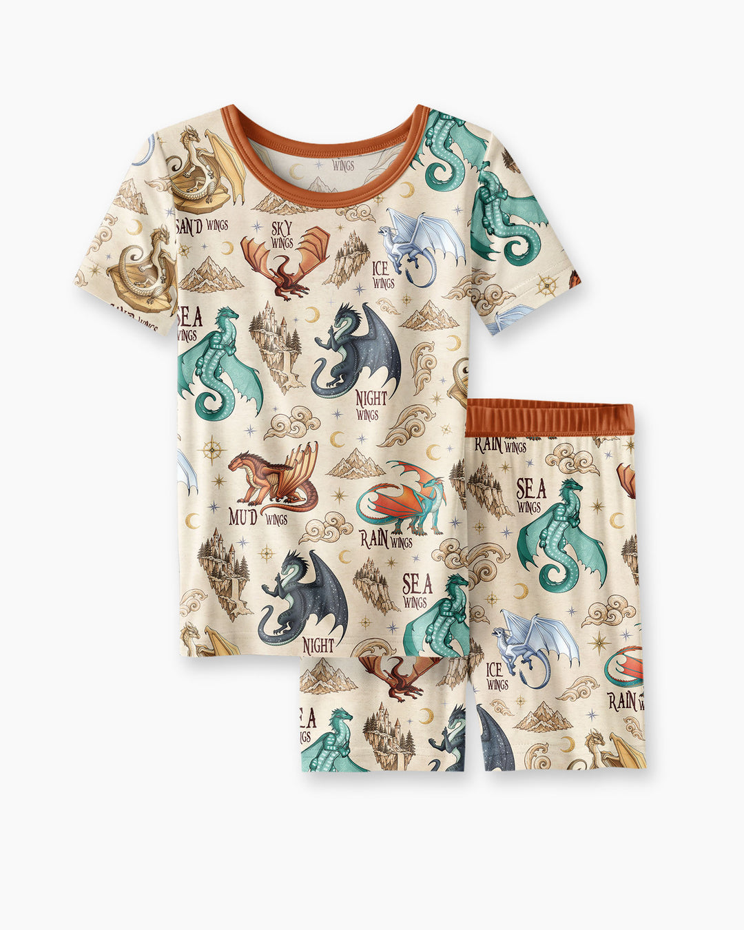 Elemental Dragons Bamboo Two Piece Short Sleeve Shorts Pajama Set