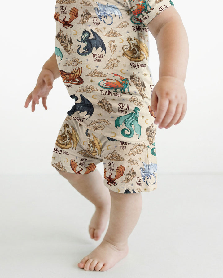 Elemental Dragons Bamboo Two Piece Short Sleeve Shorts Pajama Set
