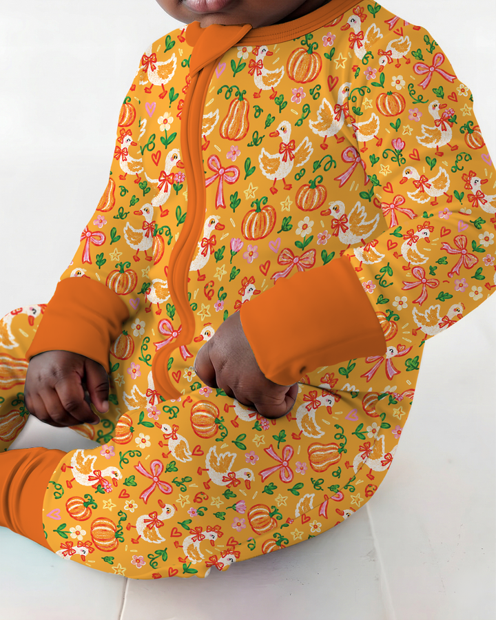 Cute Duck Pumpkin Fall Bamboo Convertible Zippy