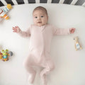 Zippered Footie Romper , Zippered Footie Romper - Blush / Newborn
