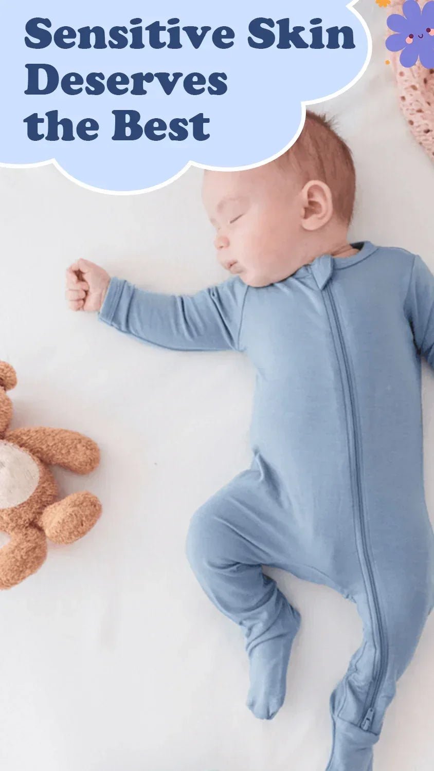 Zippered Footie Romper In Light Steel Blue - Zumbamboo