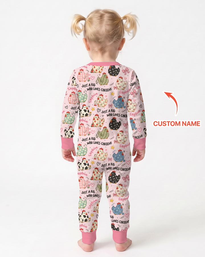 Custom Name Just A Kid Who Loves Chickens Bamboo Convertible Zippy