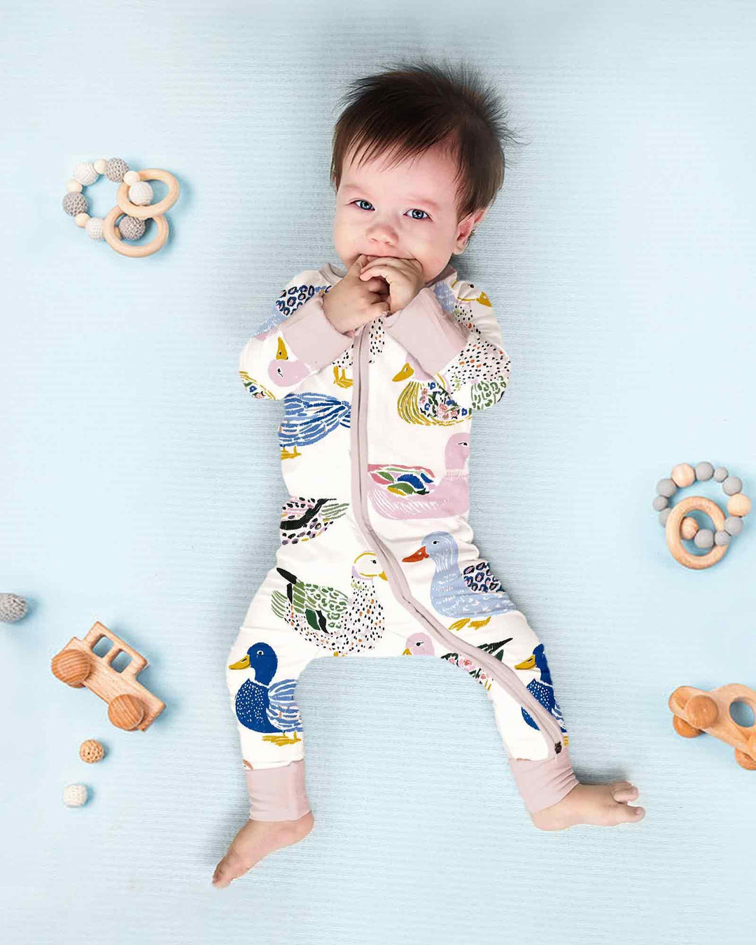 Whimsical Garden Ducks Bamboo Convertible Zippy