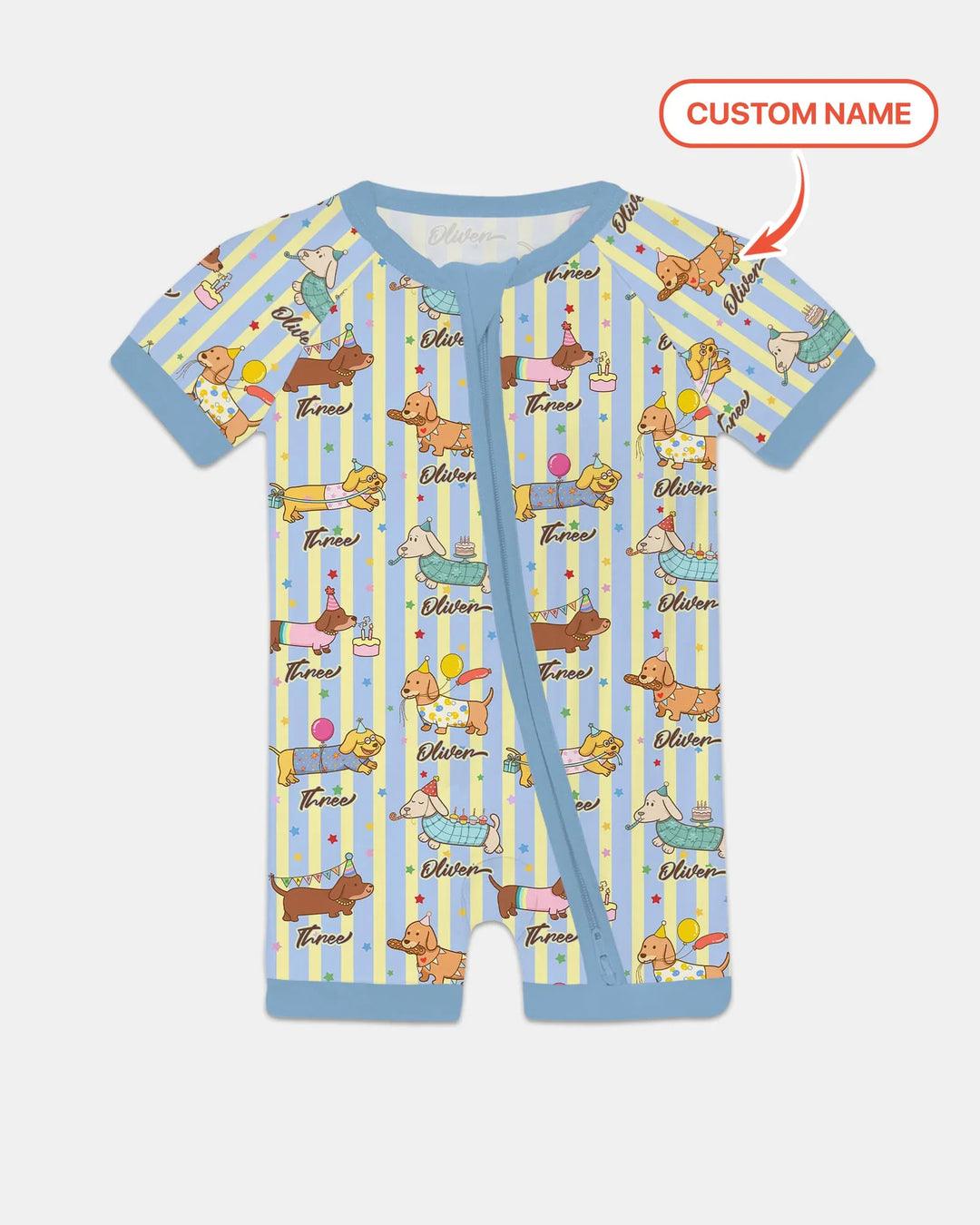 Custom Name Birthday Dachshund Bamboo Shorty Zippy