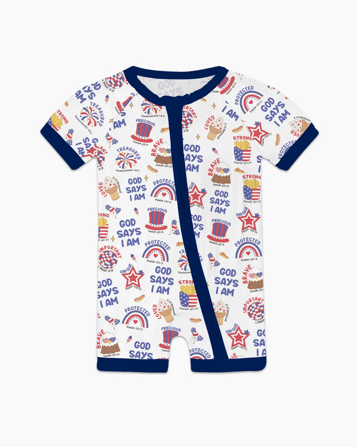 God Says I Am - America 250th Anniversary Bamboo Shorty Zippy