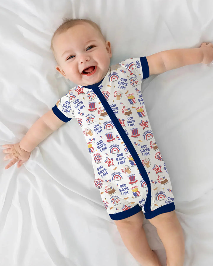 God Says I Am - America 250th Anniversary Bamboo Shorty Zippy