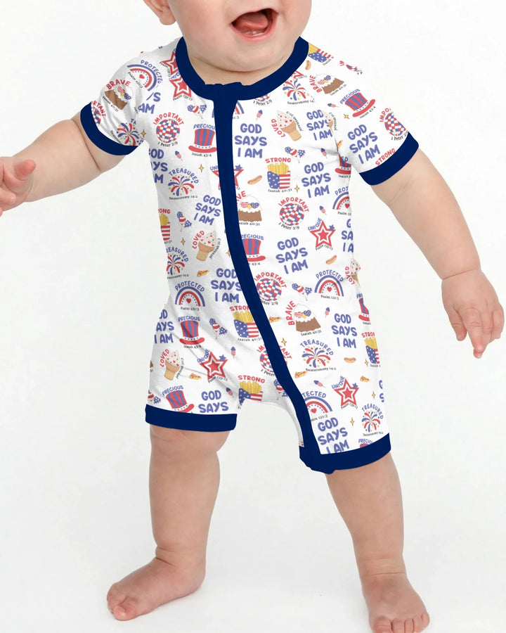 God Says I Am - America 250th Anniversary Bamboo Shorty Zippy