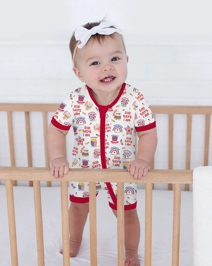 God Says I Am - America 250th Anniversary Bamboo Shorty Zippy