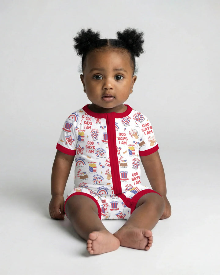 God Says I Am - America 250th Anniversary Bamboo Shorty Zippy