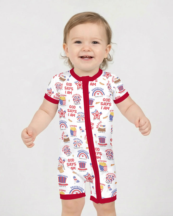 God Says I Am - America 250th Anniversary Bamboo Shorty Zippy