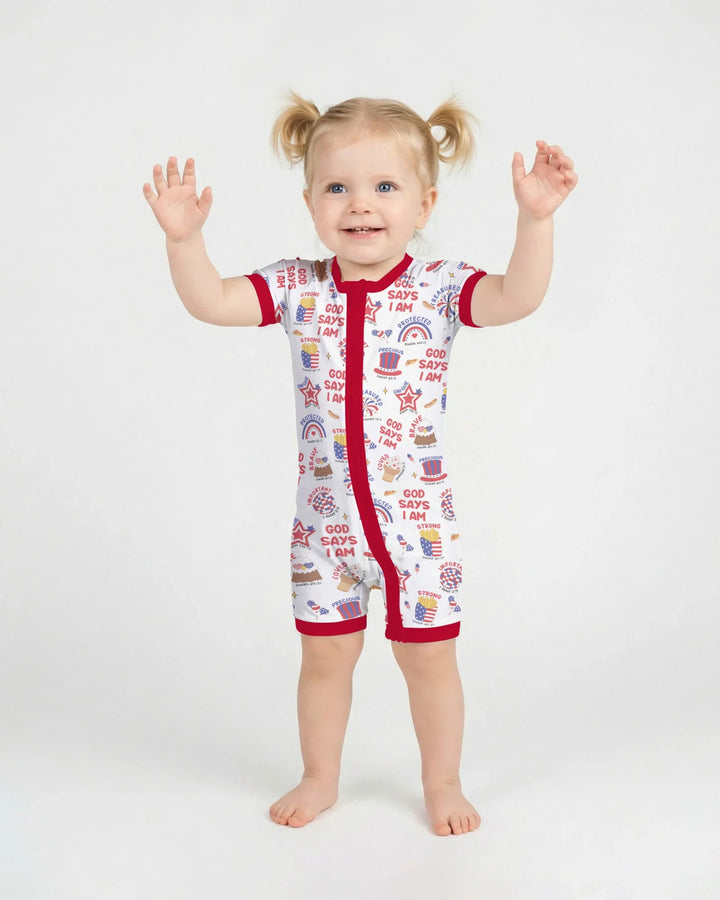 God Says I Am - America 250th Anniversary Bamboo Shorty Zippy