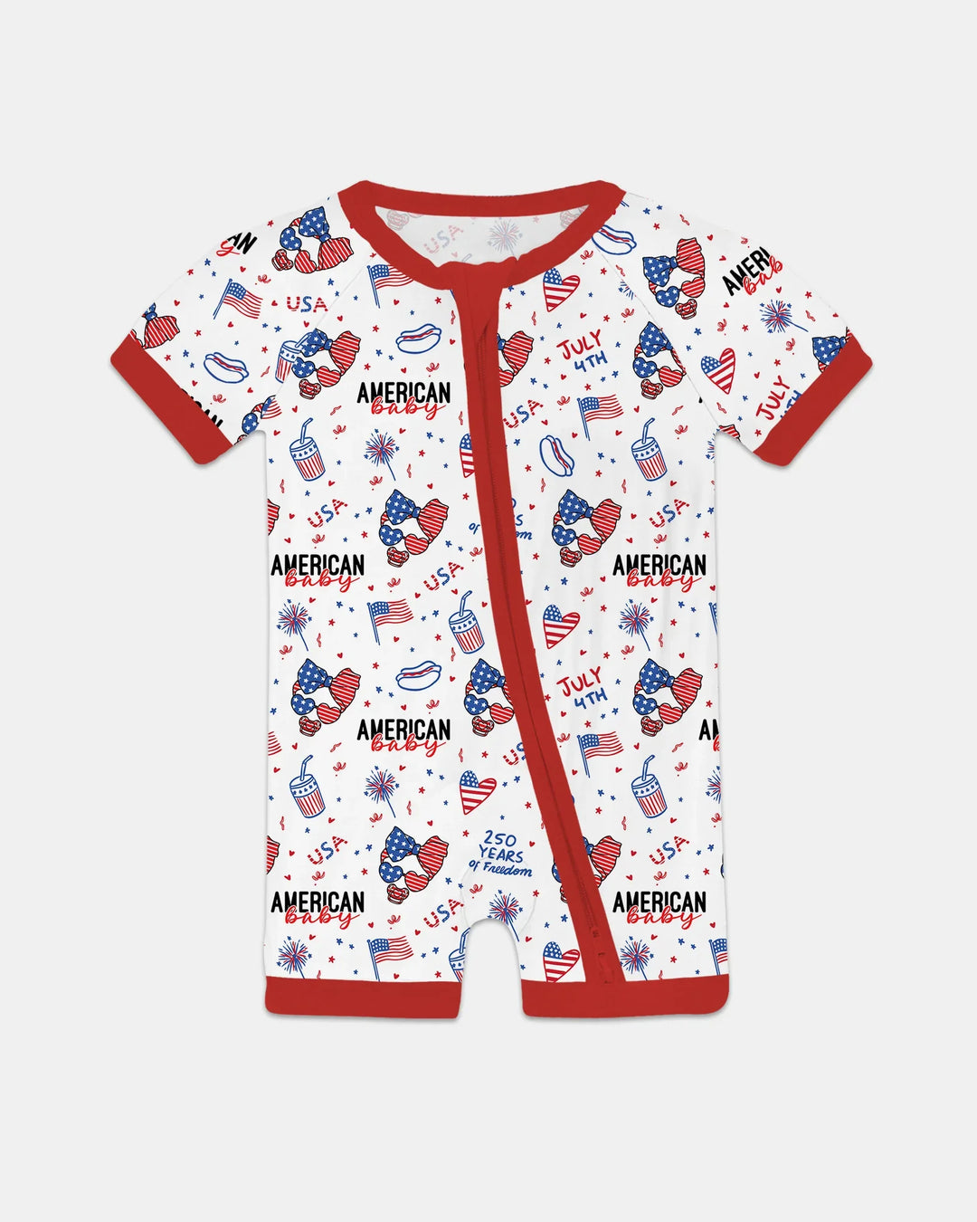 Doodle American Flag Glasses Family Matching Bamboo Shorty Zippy