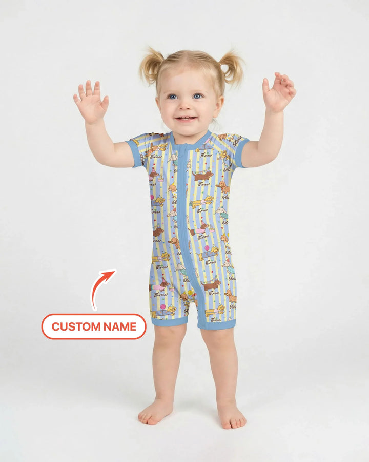 Custom Name Birthday Dachshund Bamboo Shorty Zippy