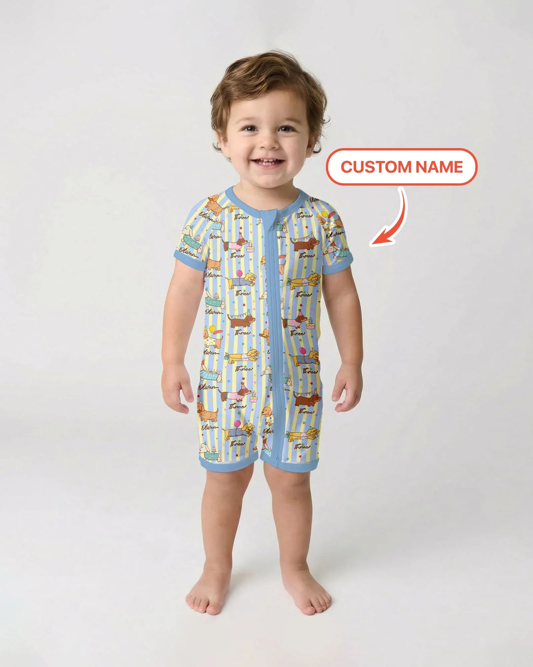 Custom Name Birthday Dachshund Bamboo Shorty Zippy