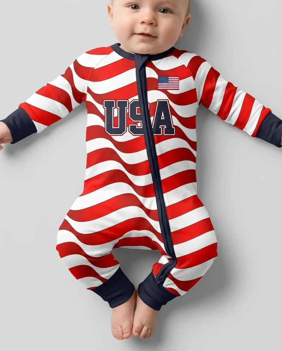 Custom Name USA Spirit Bamboo Convertible Zippy