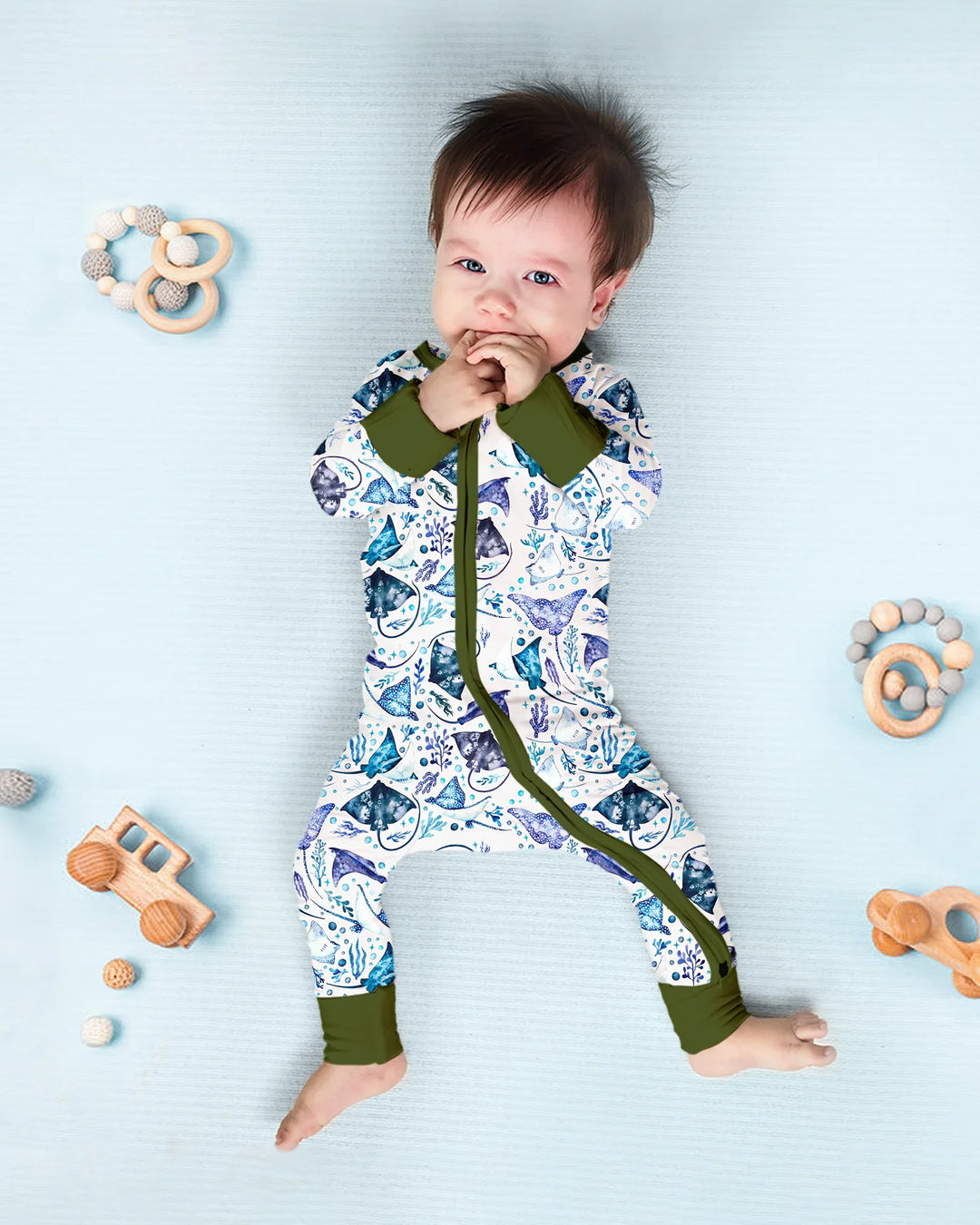 Pijama de bambú con cremallera Ocean Dreams
