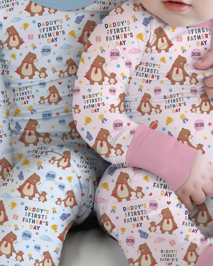 First Father's Day Daddy Bear Family Matching Bamboo Convertible Zippy