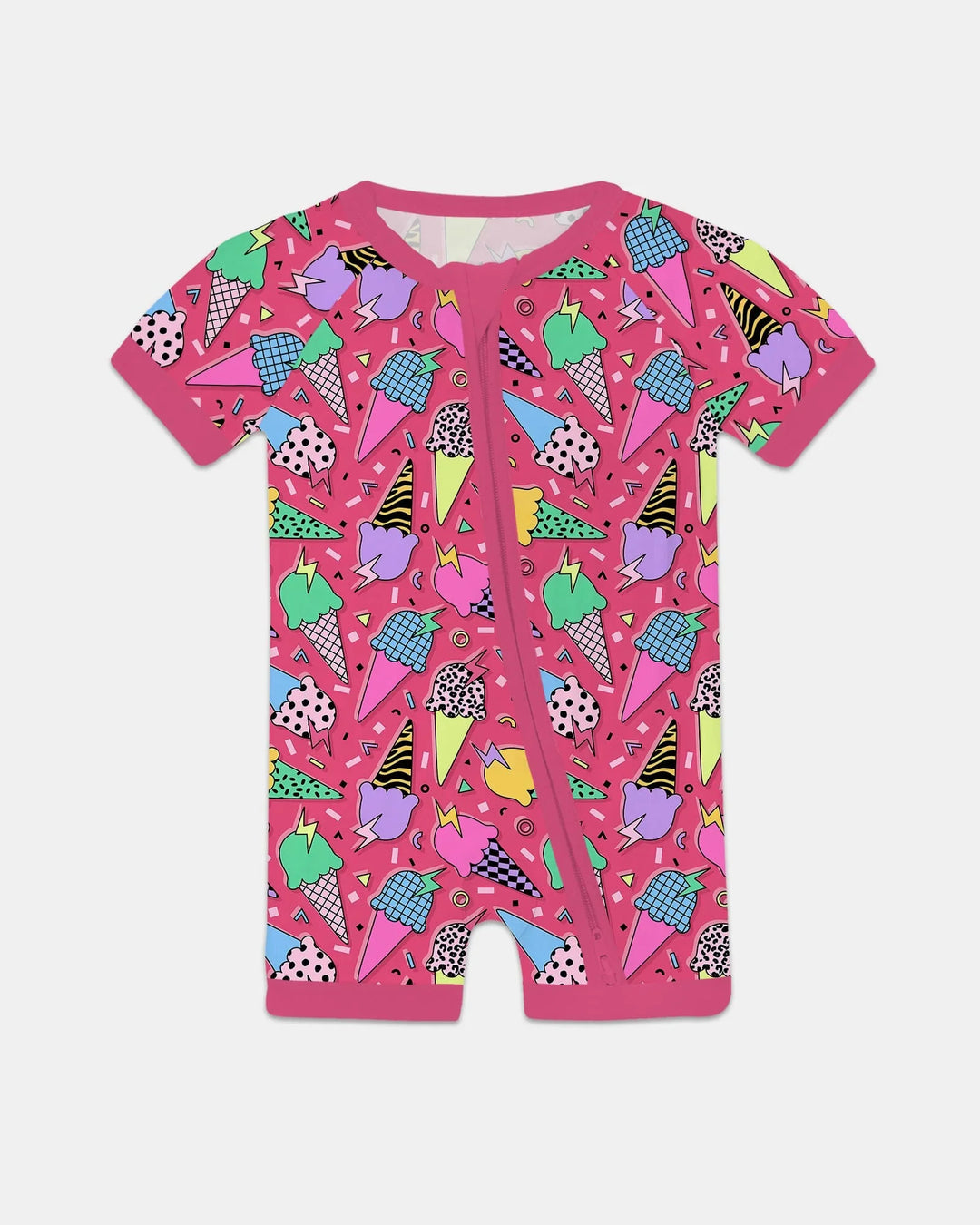 Summer Retro Ice Creams Family Matching Bamboo Shorty Zippy