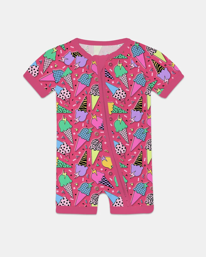 Summer Retro Ice Creams Family Matching Bamboo Shorty Zippy