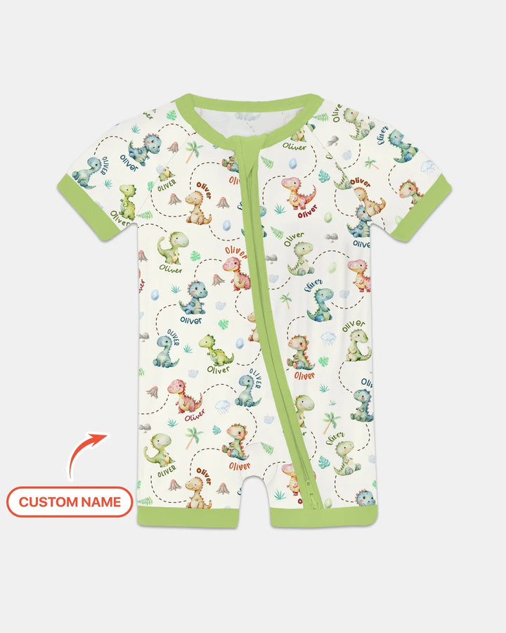 Personalized Dino Friends Bamboo Shorty Zippy