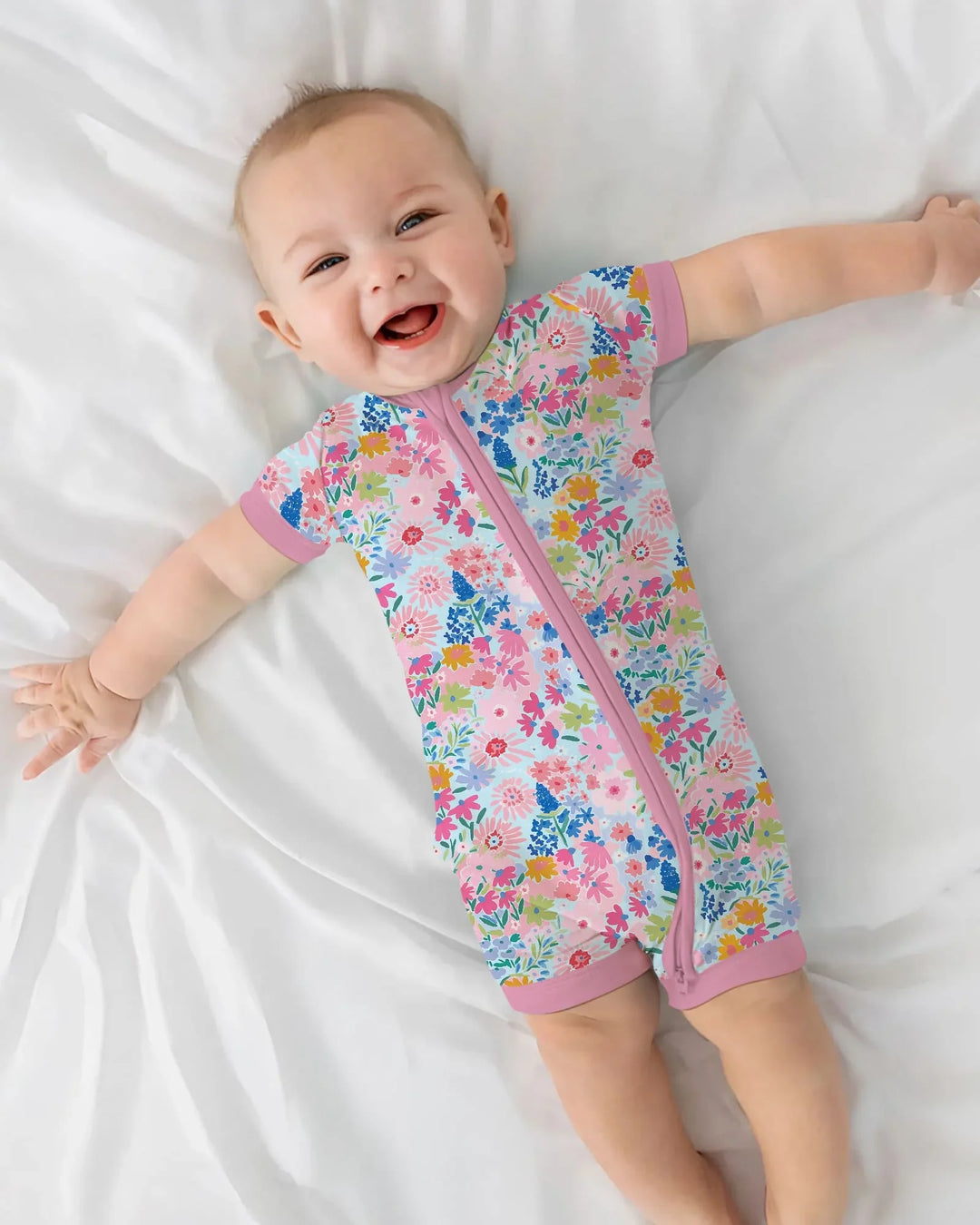 Little Flower Garden Matching Bamboo Shorty Zippy