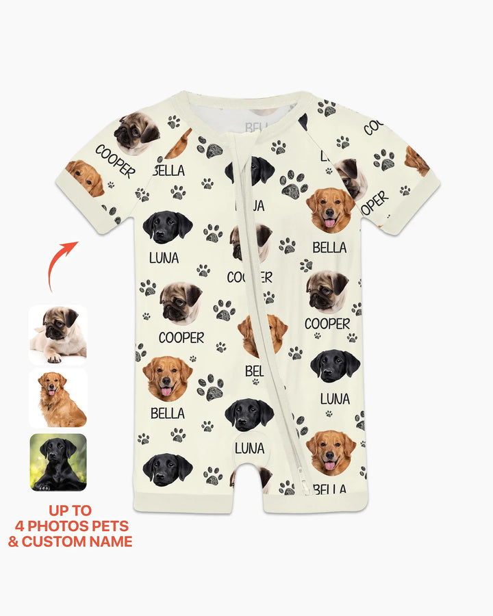 Custom Photo With Paw For Dog Lovers Bamboo Shorty Zippy