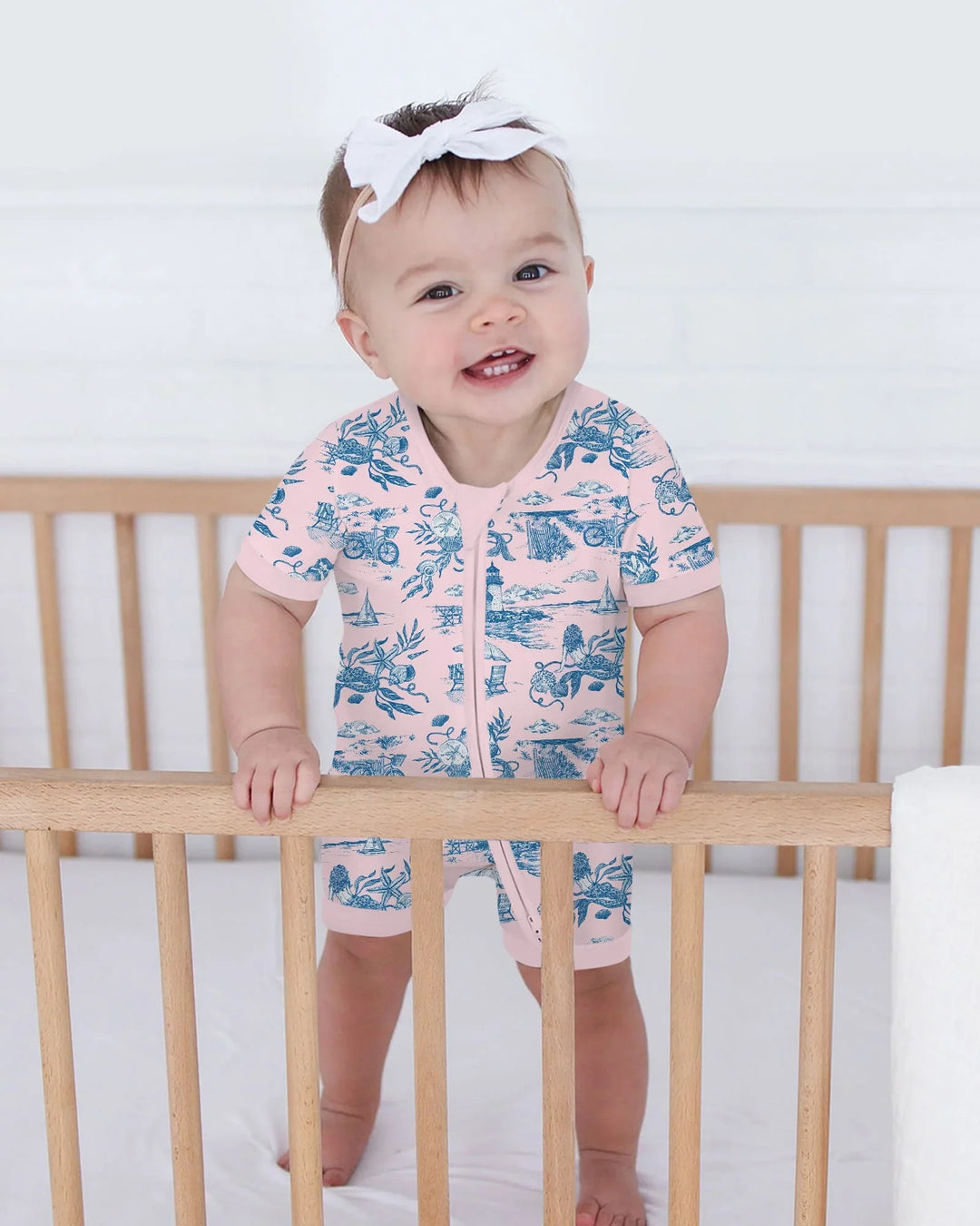 Summer Toile Bamboo Shorty Zippy