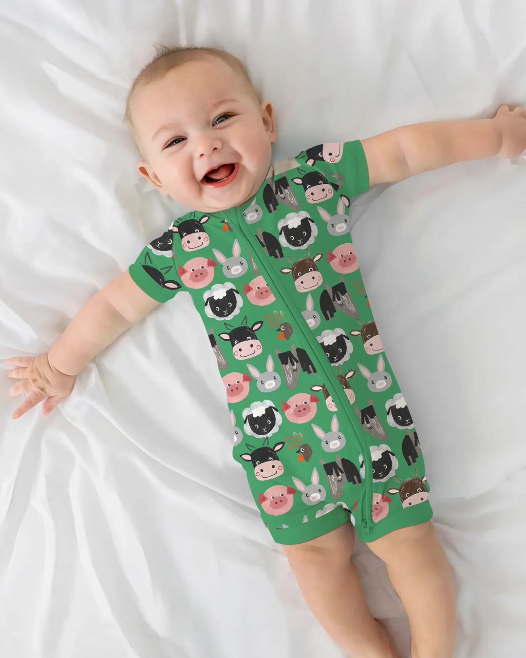 Farm Friends Family Matching Bamboo Shorty Zippy