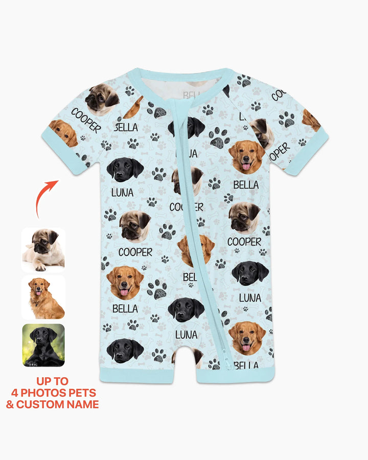 Custom Photo With Paw For Dog Lovers Bamboo Shorty Zippy