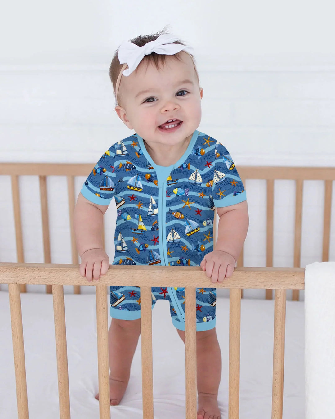 Blue Sail La Vie Family Matching Bamboo Shorty Zippy