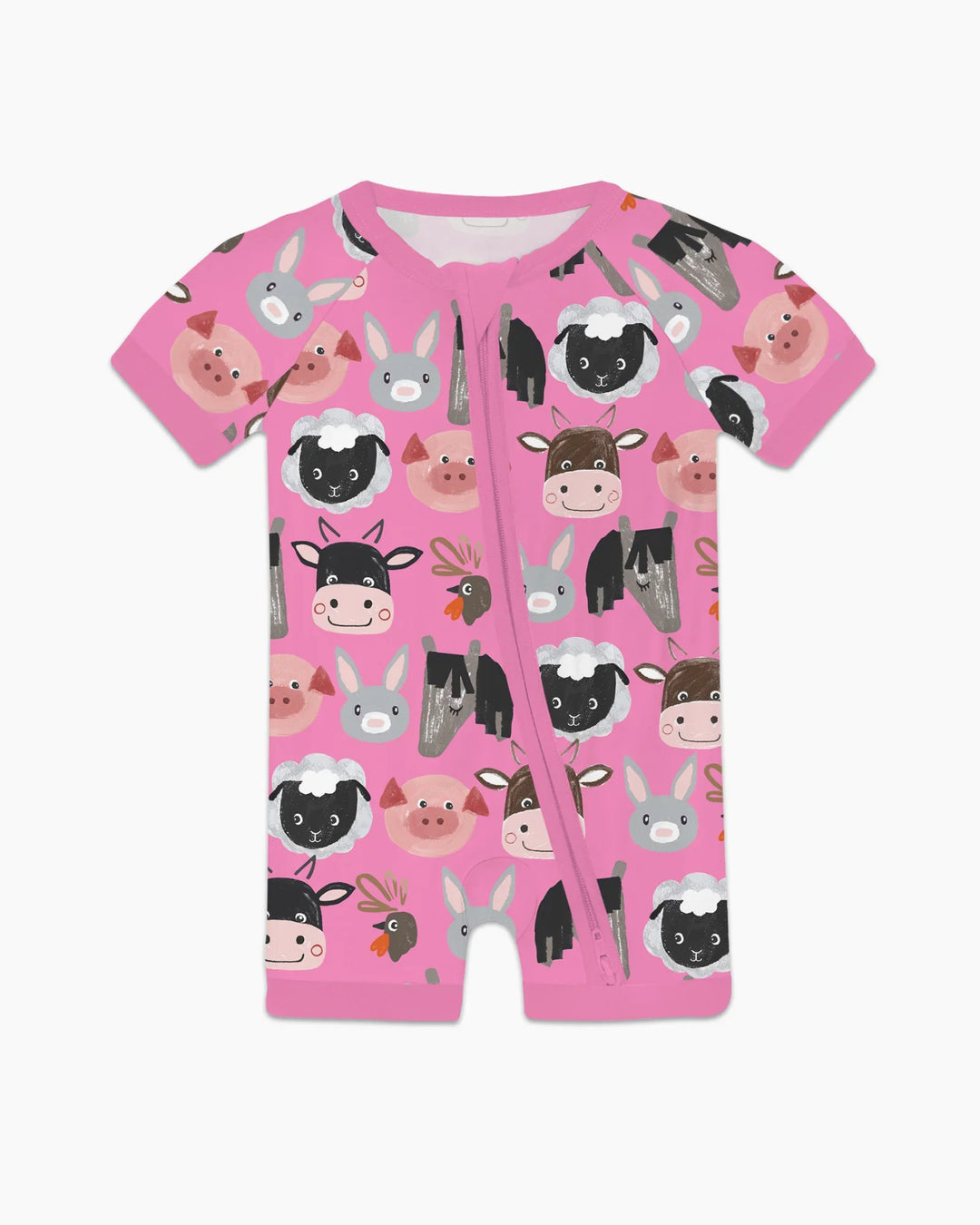 Farm Friends Family Matching Bamboo Shorty Zippy