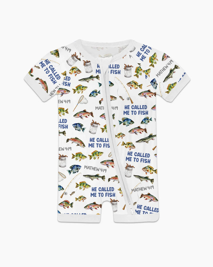 He Called Me To Fish Daddy & Me Matching Bamboo Shorty Zippy