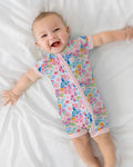 Little Flower Garden Matching Bamboo Shorty Zippy