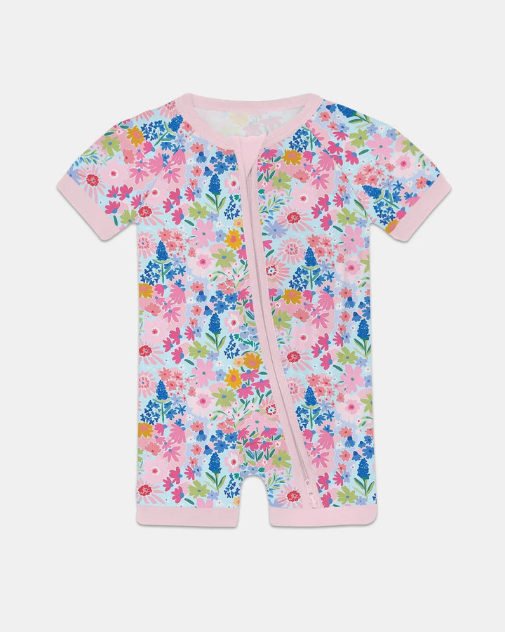 Little Flower Garden Matching Bamboo Shorty Zippy