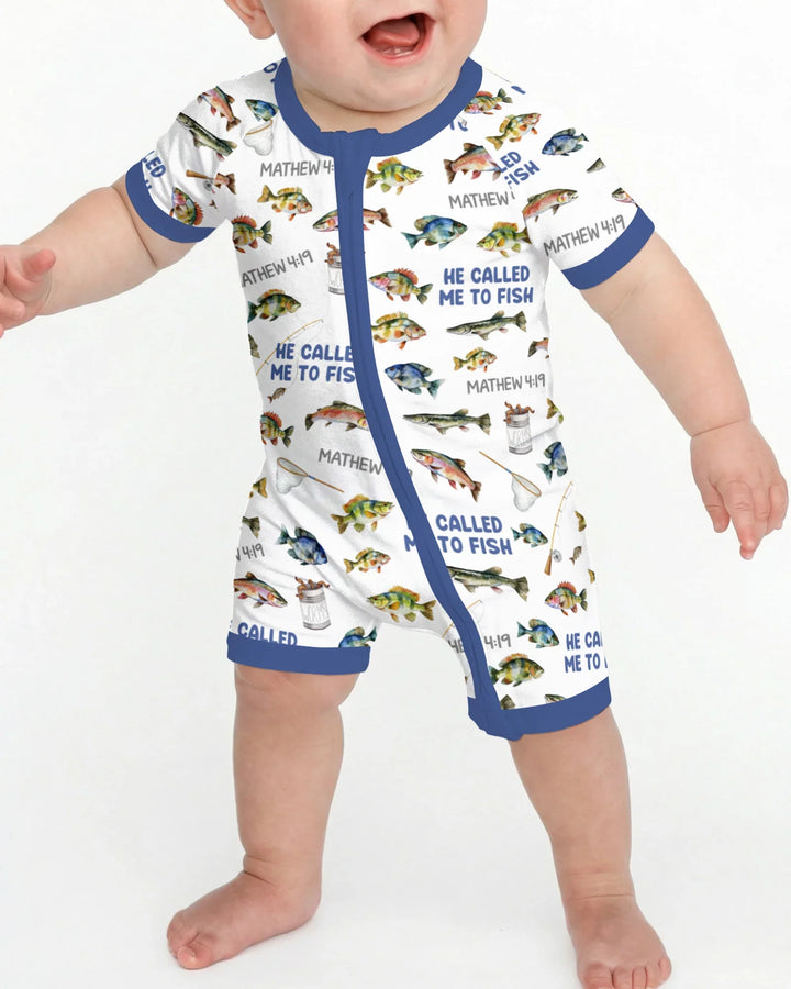 He Called Me To Fish Daddy & Me Matching Bamboo Shorty Zippy