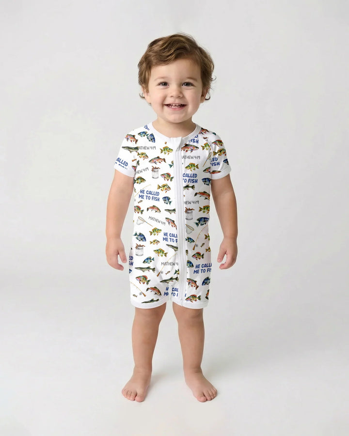 He Called Me To Fish Daddy & Me Matching Bamboo Shorty Zippy