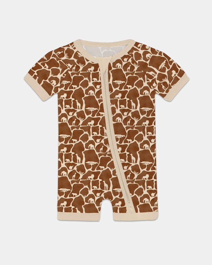 Pijama corto de bambú Wild Kingdom con cremallera