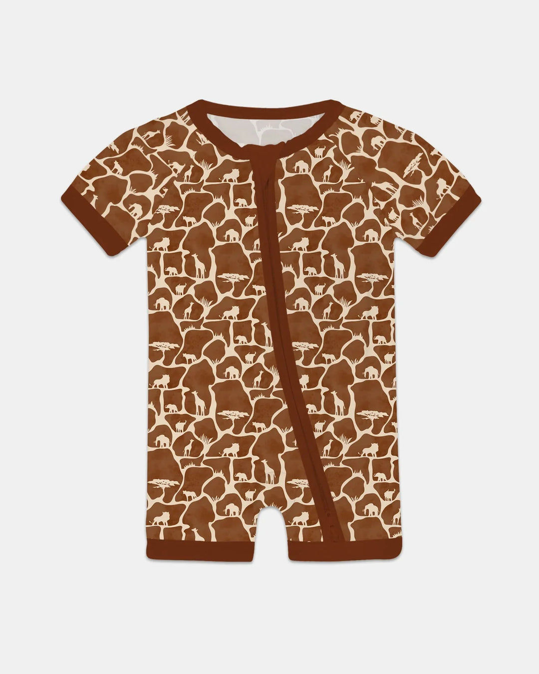 Pijama corto de bambú Wild Kingdom con cremallera