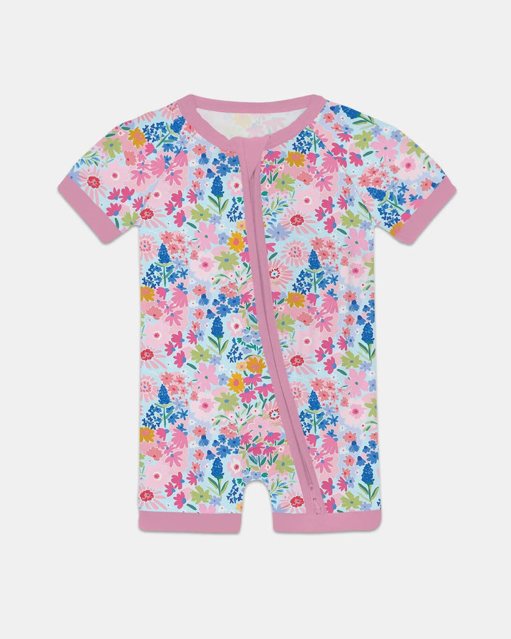 Little Flower Garden Matching Bamboo Shorty Zippy