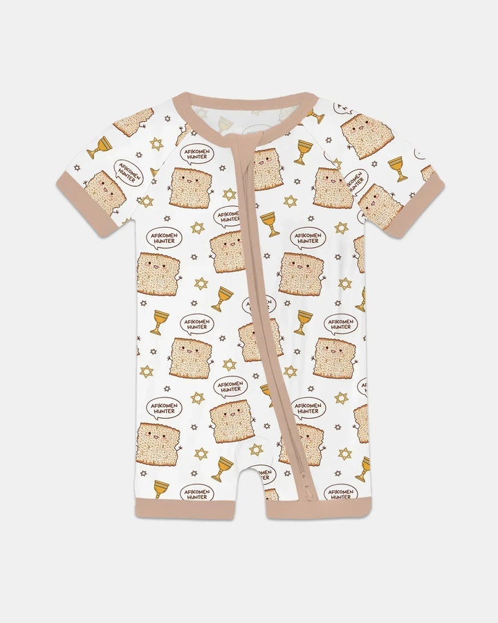 Pijama Corto con Cremallera de Bambú "Cazador de Afikoman"
