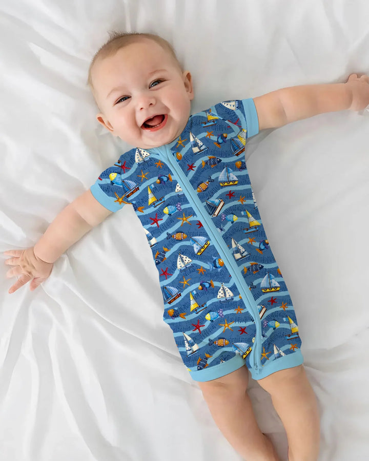 Blue Sail La Vie Family Matching Bamboo Shorty Zippy