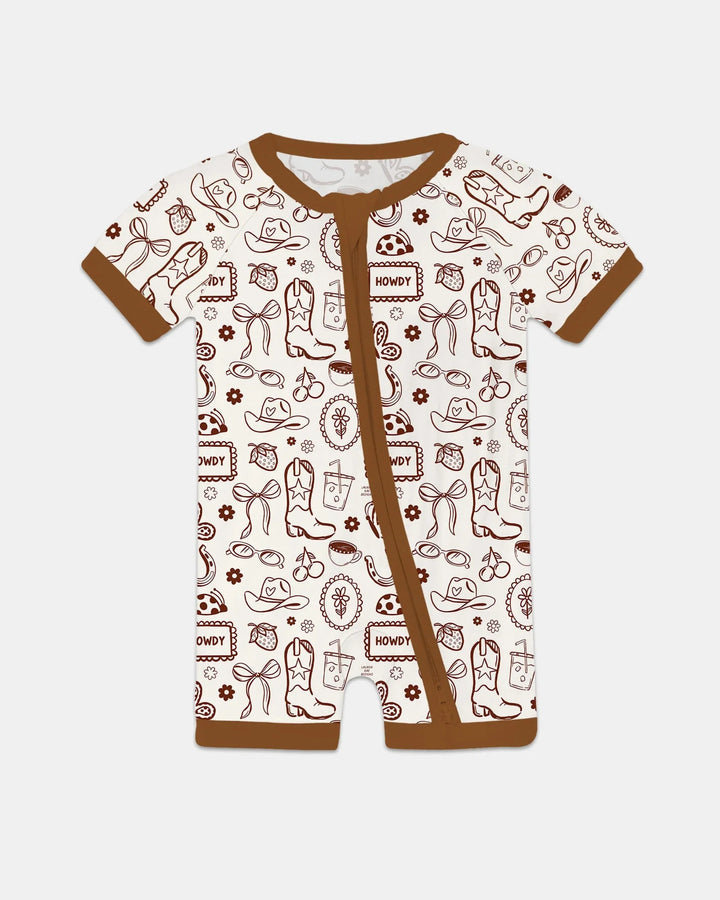 Doodle Wild West Cowgirl Bamboo Shorty Zippy