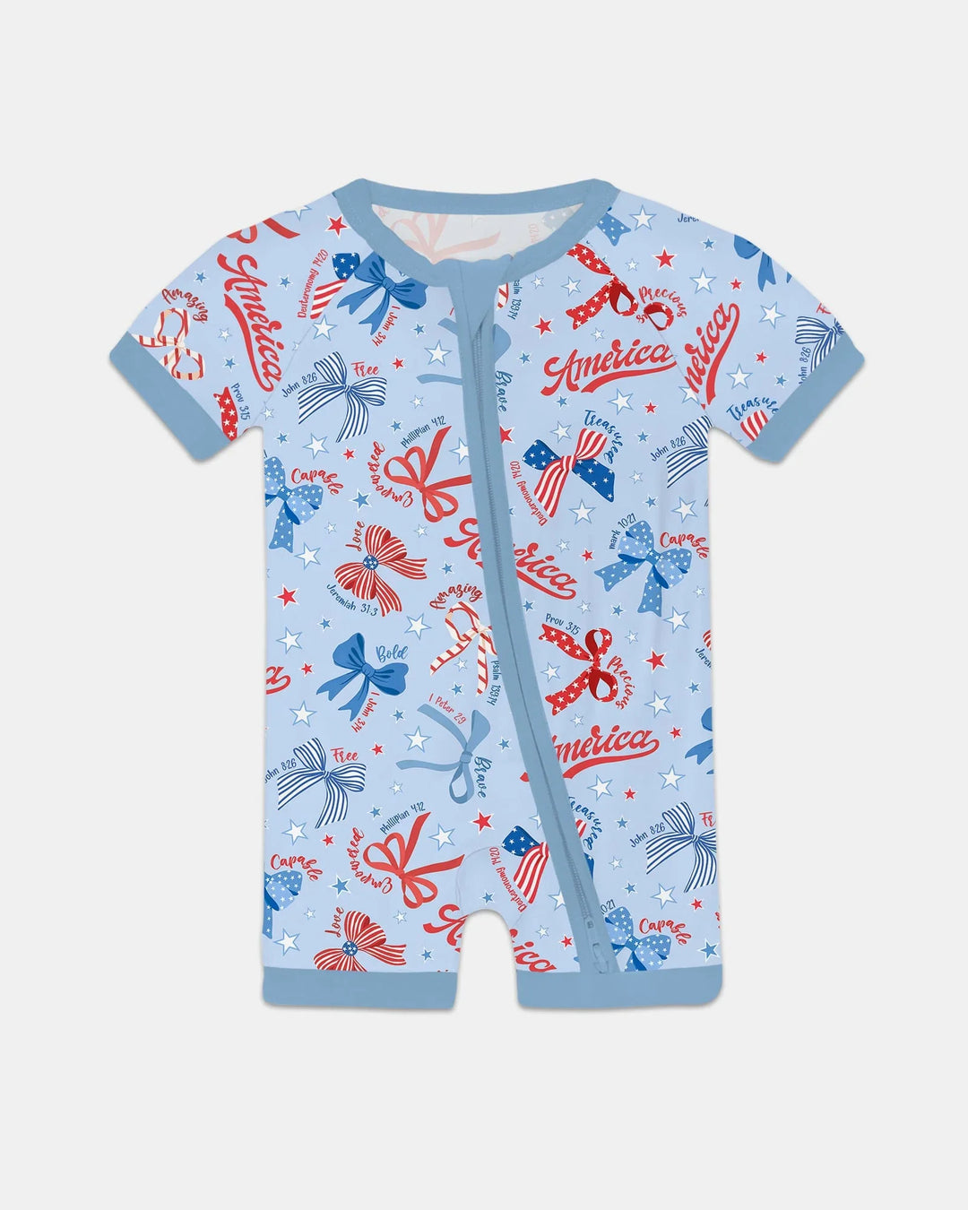 Girly Patriotic Bamboo Shorty Zippy
