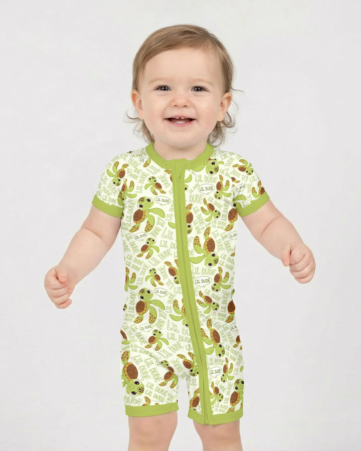 Father and Son Turtle Bamboo Shorty Zippy