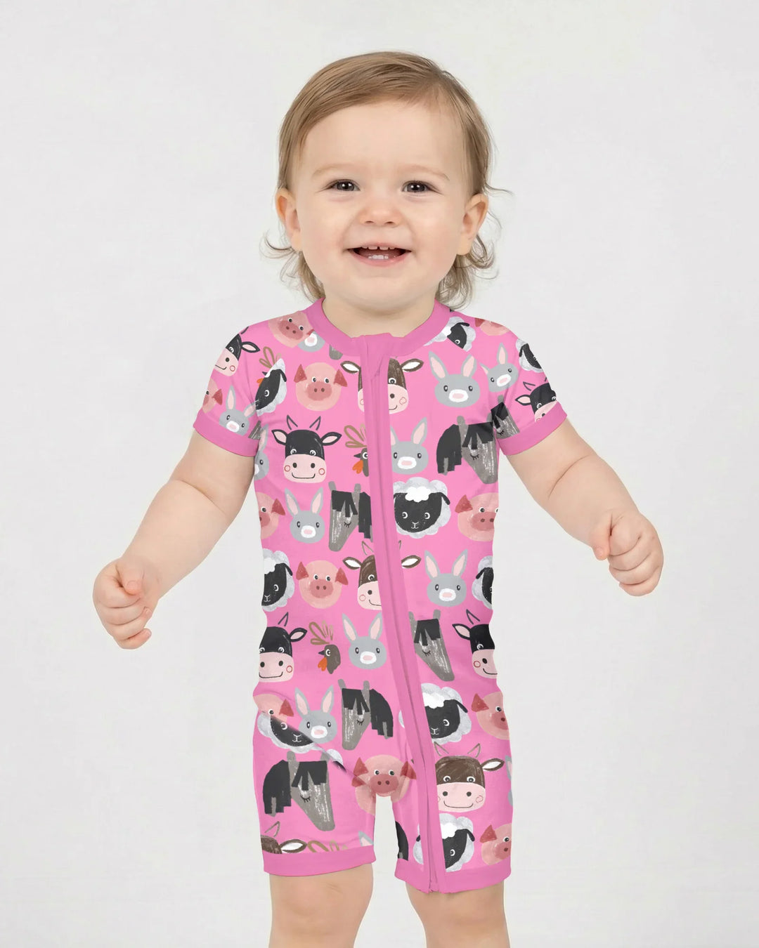 Farm Friends Family Matching Bamboo Shorty Zippy