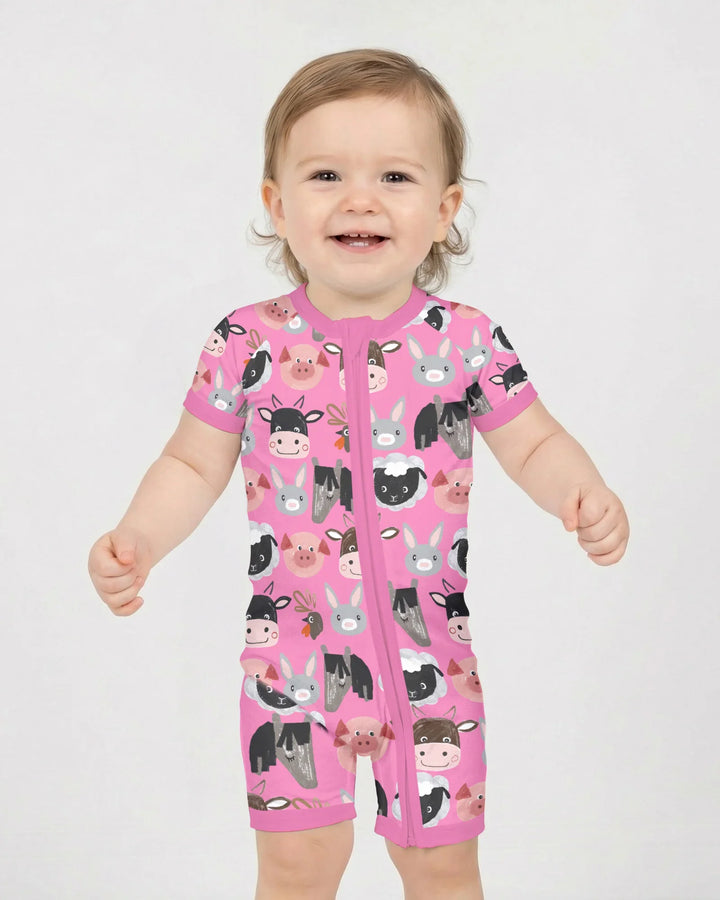 Farm Friends Family Matching Bamboo Shorty Zippy