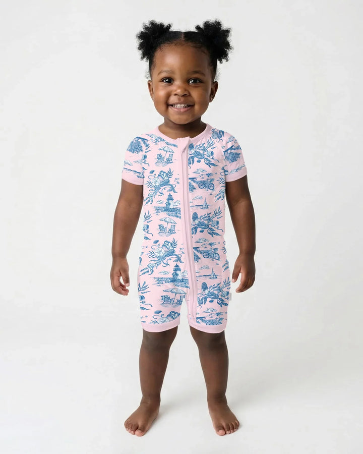 Summer Toile Bamboo Shorty Zippy